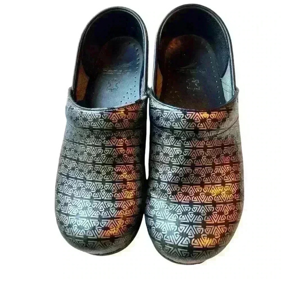 Dansko clogs Patent Leather‎ Silver and Black size 36 - Picture 1 of 10